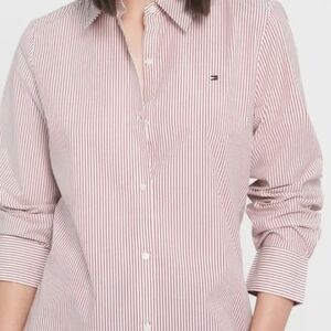 Tommy Hilfiger Woman Pink Stripe Oxford Shirt